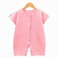 thumbnail image 2 of kpoplk Baby Short Sleeve Romper Unisex Newborn Cotton Jumpsuit Summer Lightweight Breathable Onesie for Infant Boy Girl Size 18-24 Months,Light Pink, 2 of 4