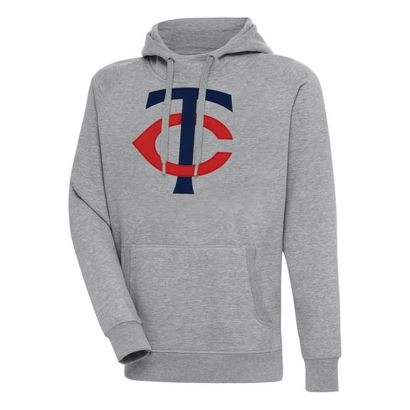 Men's Antigua  Heather Gray Minnesota Twins Victory Pullover Hoodie