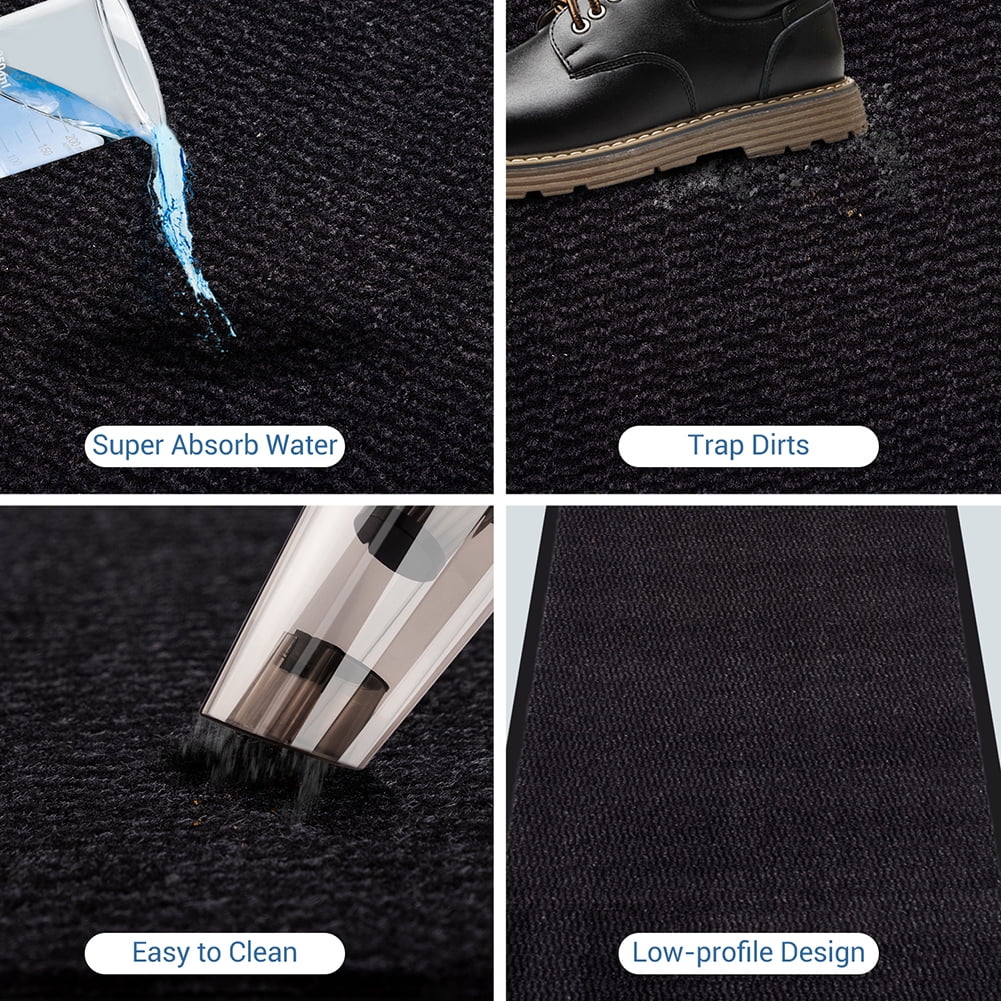 Kepooman Door Mat Indoor Outdoor Floor Mat, 35.5" x 23.5", Non-Slip Absorbent Front Back Doormat Entryway Rugs, Low Profile Resist Dirt Door Mats for Home, Entrance, Garage, Patio, Black Kepooman Door Mat Indoor Outdoor Floor Mat, 35.5" x 23.5", Non-Slip Absorbent Front Back Doormat Entryway Rugs, Low Profile Resist Dirt Door Mats for Home, Entrance, Garage, Patio, Black