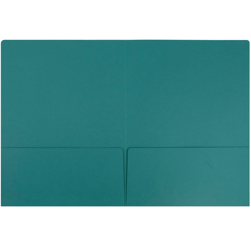 JAM Paper 2 Pocket Matte Cardstock Paper Folder, Teal Blue, 1/Pack