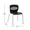 thumbnail image 5 of Flash Furniture HERCULES Series Plastic Stack Chair with Lumbar Support Black 5 Pack (5RUTNC618BK), 5 of 9