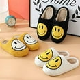 thumbnail image 6 of Smiley Face Slippers,Retro Soft Plush Lightweight House Slippers Slip-on Cozy Indoor Outdoor Slippers,Slip on Anti-Skid Sole, 6 of 16