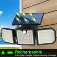 Solar Lights Outdoor, Motion Sensor Lights 3 Adjustable Head Security