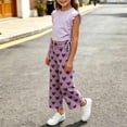 thumbnail image 6 of LJEFF Girls 2 PC Ruffle Sleeve Cute Capri Set, Sleeveless Lightweight Elastic Waist Soft Kids Summer Outfit Purple Size 8 Years, 6 of 7
