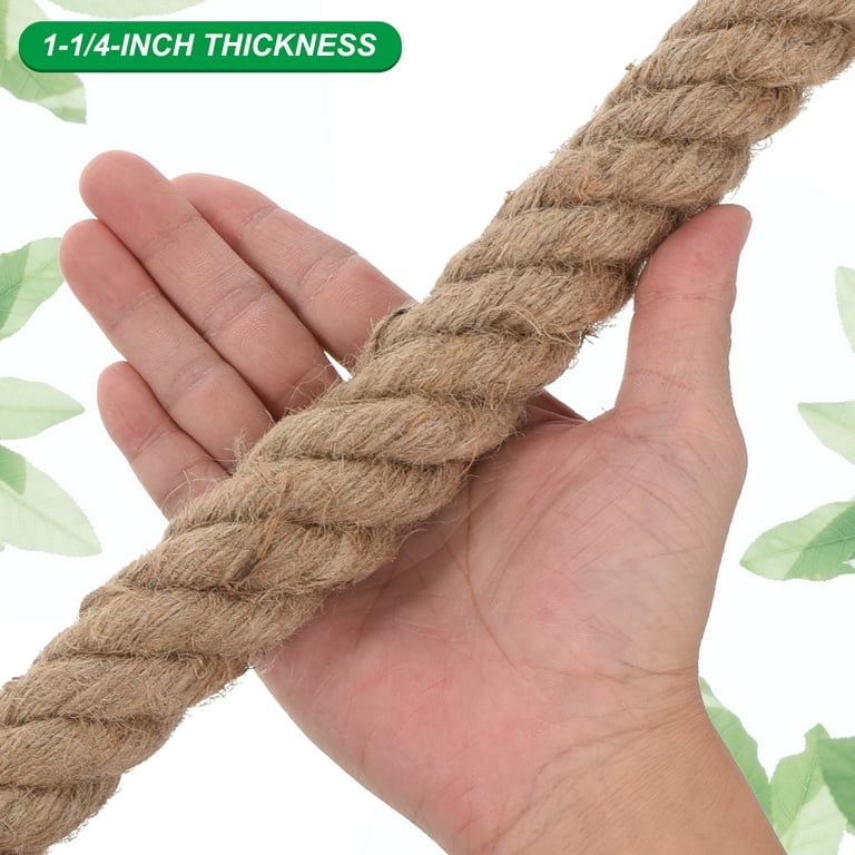 Jute Rope 1-1/4 inch x 100 Feet Natural Jute String Twine Twisted Manila Rope Burlap Rope