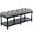 Grey + Black Legs, variant on chairus Shoe Rack Bench Storage Vintage Bedroom Padded Bench Seat End of Bed, Fabric Tufted Farmhouse French Entryway Bench with Wood Legs for Hallway Foyer, Gray
