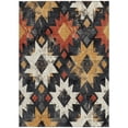 thumbnail image 3 of HomeRoots 623737 3 x 5 ft. Black Gold & Rust Aztec Washable Transitional Indoor & Outdoor Rectangle Area Rug, 3 of 9