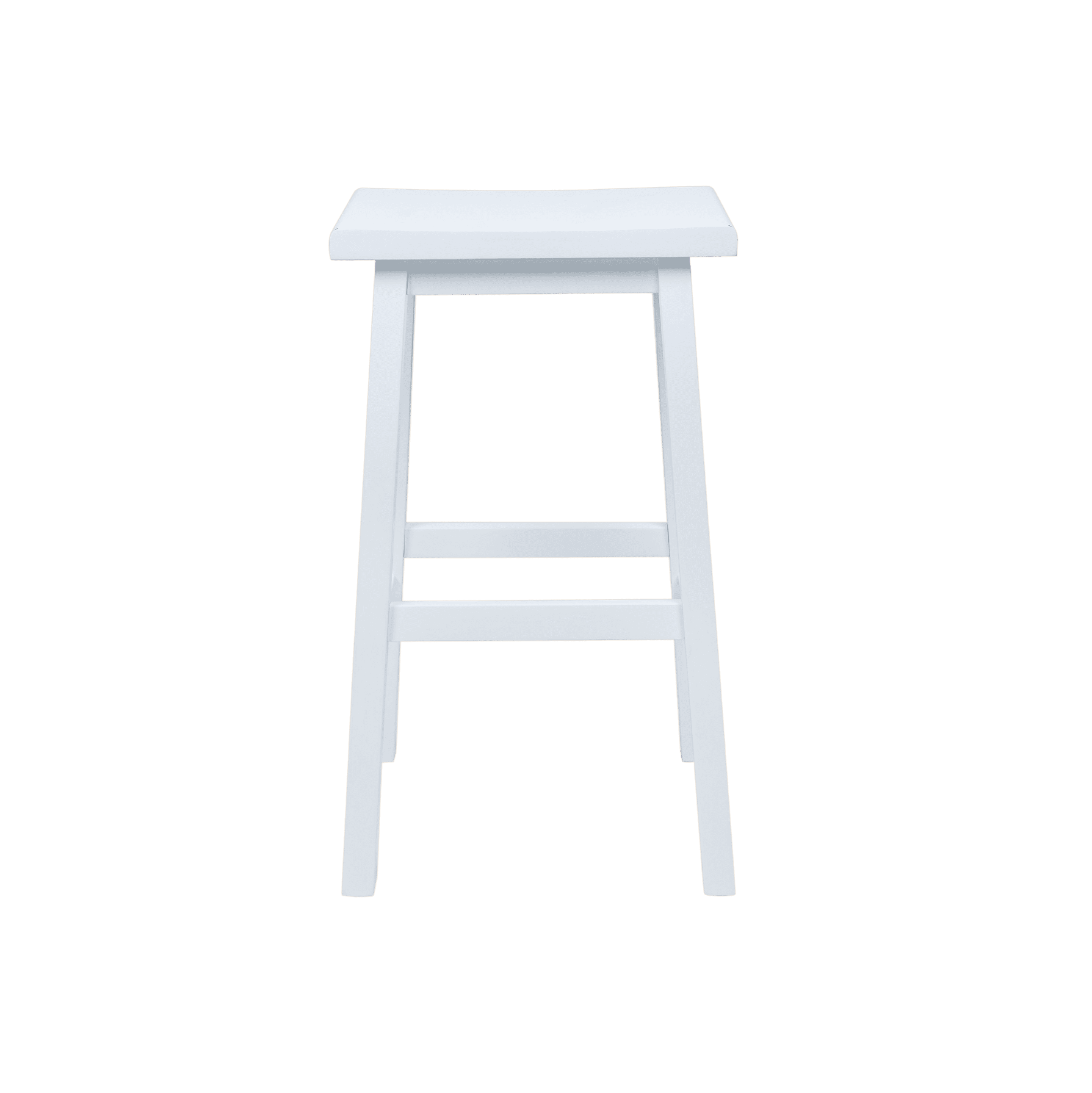 Mainstays Indoor 29" Counter Height Backless Saddle Wood Stool Set of 2 In White