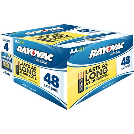 Rayovac Alkaline AA Battery Pack, 48 count