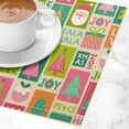 thumbnail image 3 of Pink Christmas Placemat Table Mat Washable Kitchen Heat Resistant Non-Slip Linen Place Mats for Dining Table Party Decoration Set of 4, 12x18 Inch, 3 of 6