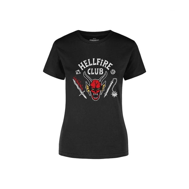 Playera Fan Army Stranger Things Talla CH Hellfire Club W Negro