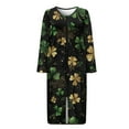 thumbnail image 3 of Yuyamidu Green Leaf Robes for Women Casual Loungewear Fashion Bathrobe Sleepwear St. Patrick's Day Mid-Length Night Robe Size 4XL Comfy Long Sleeves Kimono Robe for Spring Summer Fall, 3 of 7