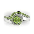 thumbnail image 2 of 0.45 ct Brilliant Round Cut Natural Peridot 14k White Gold Solitaire with Accents Engagement Bridal Wedding Ring Band Set size 9.75, 2 of 7