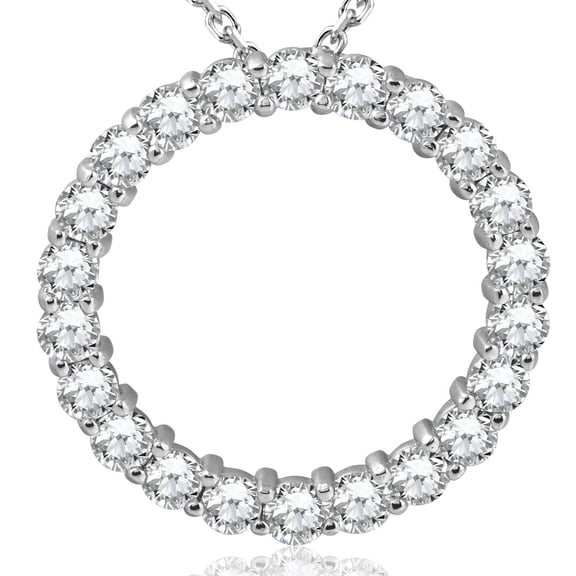Pompeii 5ct Diamond Circle Pendant 14K White Gold Lab Grown (G-H,VS2-SI1)