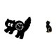 thumbnail image 1 of Reloj de pared acrílico decorativo para dormitorio, estudio, con estatua de gato, figura de resina, escultura animal para estantería o entrada., 1 of 8