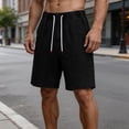 thumbnail image 2 of KeShDi Plus Size Jeans Shorts Mens Shorts Gym Shorts Summer Denim Shorts Men's Summer Style Loose Straight Tube Black 3X, 2 of 7