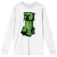 thumbnail image 4 of Minecraft Creeper Men's White Long Sleeve Shirt-Small, 4 of 5