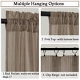 thumbnail image 3 of OVZME Luna 96" Long Taupe Striped Sheer Curtains 2 Panels - Extra Long Light Filtering for Tall Narrow Windows Bedroom,Living Room, Office, Textured Vertical Stripe Rod Pocket, 42"W x 96"L Each, 3 of 7