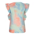 thumbnail image 4 of Birdeem T-Shirt pour Femmes Printemps / Été en Dentelle à Manches Volantées, Col Rond, Teinture sur Nœuds, 4 of 6