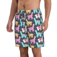 thumbnail image 2 of Salouo Colorful Alpaca Pattern Swim Trunks for Men,Men's Hawaiian Bathing Suit Swimsuits Quick Dry Swimming Board Shorts Beach Shorts with Pockets-X-Large, 2 of 6