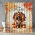 thumbnail image 2 of Happy Thanksgiving Bloodhound Turkey Costume Pumpkins Autumn Leaves Shower Curtain Dog Lover Waterproof Bathroom Bathtub Curtain - 130144, 2 of 5