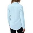 thumbnail image 4 of Siliteelon Womens Button Down Shirt Long Sleeve Oxford Cotton Blouse Classic Fit Wrinkle Resistant Office Work Top with Pocket, 4 of 8
