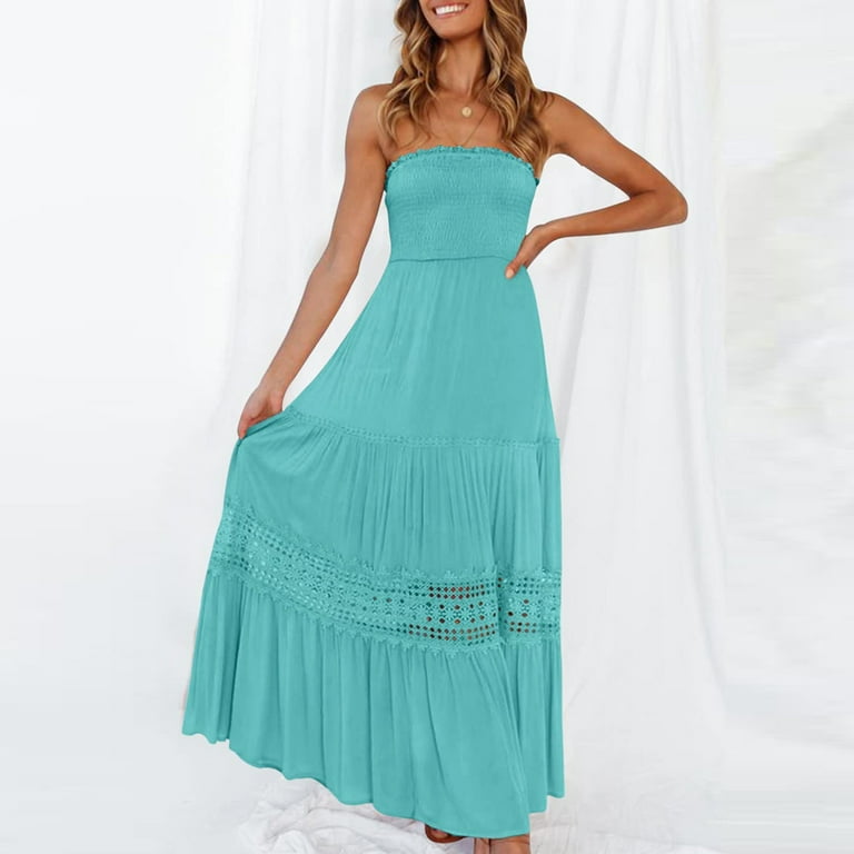 slim fit dress slacks Roseate Strapless Maxi Dress in Mint Green – Elliatt main image 0