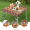 thumbnail image 4 of Washable Fabric Boho Floral Design Tablecloth with Elastic Hem for 34x34 Inch Indoor Outdoor Tables, 4 of 6