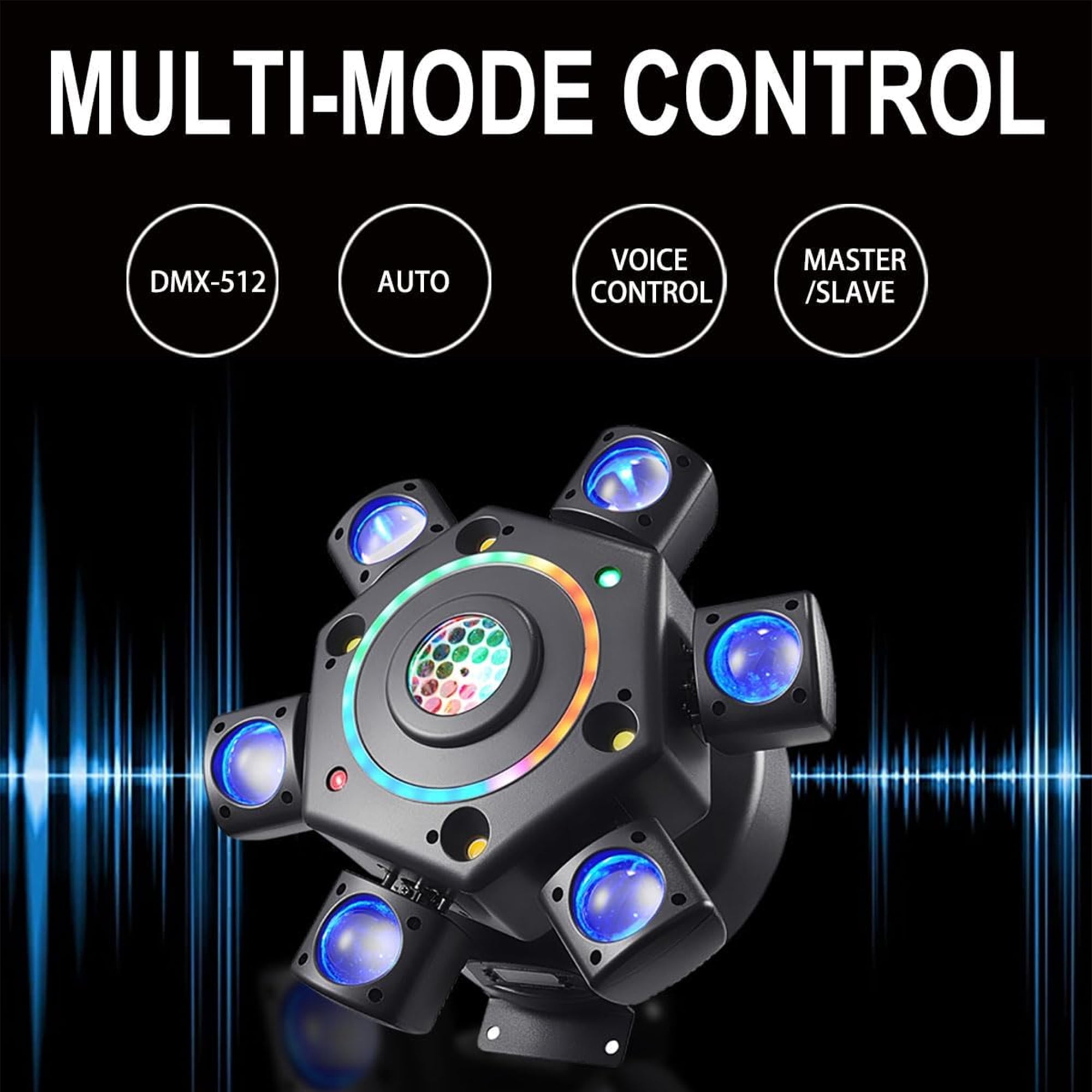 Moving Head Dj Lights for Parties, Disco Stage Lights 7-in-1 LED RGBW 6 Arms with Mixed Lighting Effects,DJ Stage Lighting for Party Disco Club Wedding Bar