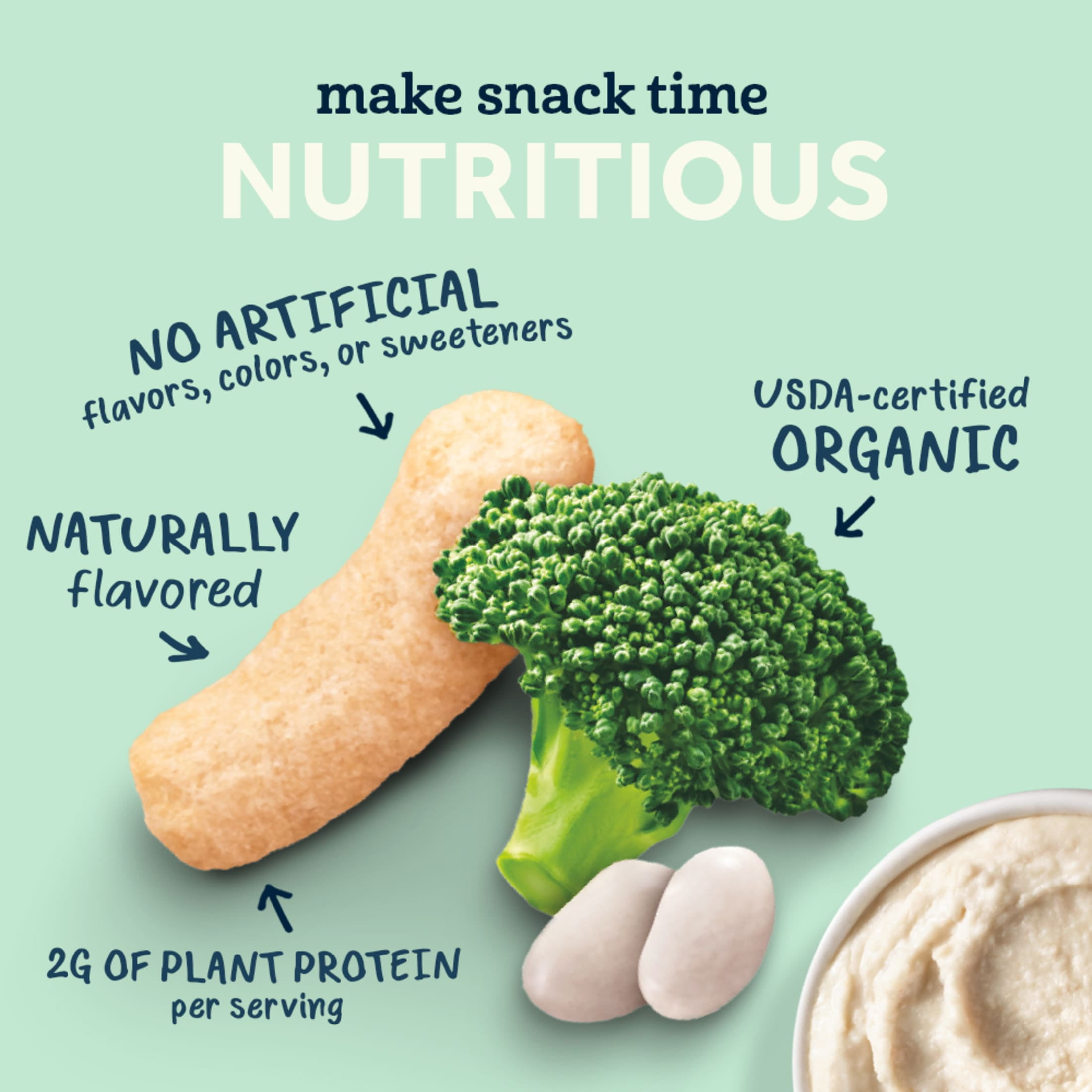 (6 pack) Gerber 2nd Foods Organic for Toddler, Lil' Crunchies, White Cheddar Broccoli, 1.59 oz Canister