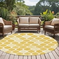 thumbnail image 4 of Round Area Rugs Collection 6 Ft, Yellow Geometric Non-Slip Residential Carpet, Morocco Modern Abstract Plaid Art Indoor Crawling Mats Runner Rugs for Living Room/Dining Room/Bedroom, 4 of 8