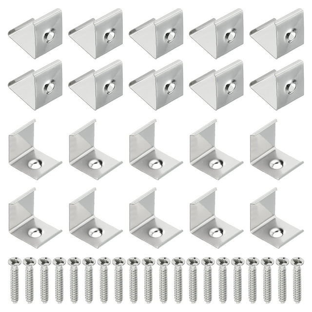 Clips para Tiras LED Uxcell, 30pcs Soportes de Montaje de Acero Inoxidable para Canal de Aluminio LED en Forma de V de 16mmx16mm