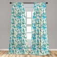 thumbnail image 5 of Ambesonne Blue Curtains, Hexagonal Abstract Grunge, Pair of 28"x63", Turquoise White, 5 of 5