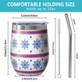 thumbnail image 5 of Christmas 12oz Stainless Steel Insulated Wine Tumbler with Lid and Straw – Double Wall Vacuum Mug for Hot & Cold Drinks, 304 Steel Interior, Sweat-Free Design, 5 of 5