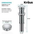 thumbnail image 5 of Kraus PU-L10CH Bathroom Sink Pop-Up Drain with Extended Thread in Chrome, 5 of 7