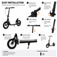 thumbnail image 5 of Shock-Absorbing Foldable Commuter Kick Scooter With 12" Large Smooth Rolling Rubber Air Tires White, 5 of 8