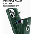 thumbnail image 2 of for iPhone 14 Pro Max Case Wallet, Card Holder Kickstand Mental Ring Leather for iPhone 14 Pro Max Case + Screen Protector, Card Slot iPhone 14 Pro Max Case for Girls Women -Green, 2 of 12