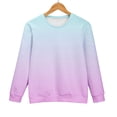 thumbnail image 5 of Women's Ombre Gradient Sweatshirt, Drop Shoulder Crewneck Pullover, Color Fade Long Sleeve Top, Casual Color Transition Blouse, Soft Stretch Knit Comfort Wear Pink M, 5 of 10