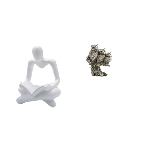 Figura de pensador abstracto,Estatua de pensador abstracto,decoración para el hogar,Figura humana decorativa para oficina,coleccionable,Figuras de búho,Figuras de búho,animales