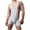 White, variant on Mens Mesh Breathable Bodysuit Solid Color Elastic Sleeveless Jumpsuit Basic Layer Athletic Supporters Leotard