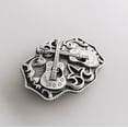 thumbnail image 3 of Antique Silver Western Country Cross Guitar Music Belt Buckle, 3 of 6