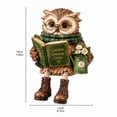 thumbnail image 4 of Reading Owl Figurine, Whimsical Owl Statue for Bookshelf and Desk, Great Gift for Readers and Collectors (C), 4 of 5