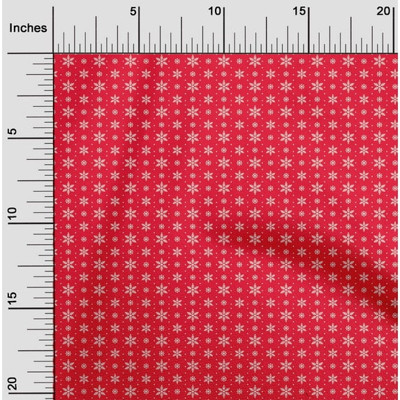 oneOone Cotton Poplin Red Fabric Merry Christmas Fabric For Sewing Printed Craft Fabric By The Yard 42 Inch Wide-5RW