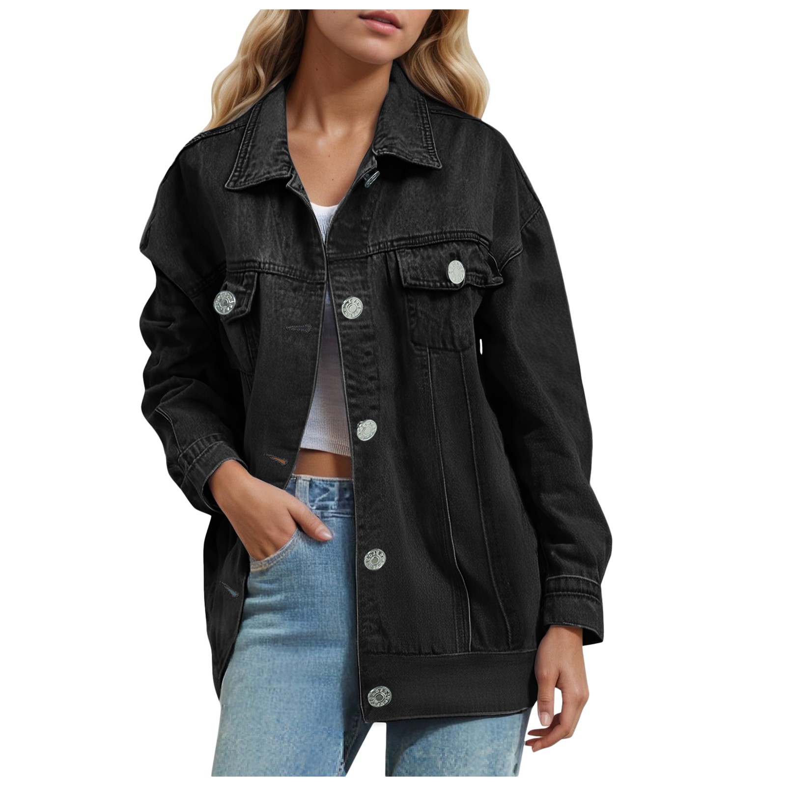 Moschino Heart Buttons Cropped Denim Jacket, Brand Size 38 (US