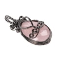 thumbnail image 2 of Wire-wrapped Point Pendants Amethyst Crystal Charms Pendant for Necklace Pink, 2 of 8