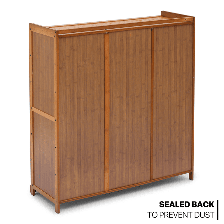 MoNiBloom Bamboo Shoe Cabinet, 36 Pairs Heels Sneakers Storage