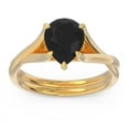 thumbnail image 2 of 2.00 Carat Pear Cut Black Onyx Gemstone Elegant Bridal Ring for Ladies Solid 14K Yellow Gold Size 7.5 by Diamond-Capitals, 2 of 7