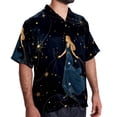 thumbnail image 2 of Virgo Constellation Men's Casual Printed Button Down Short Sleeve Poplin Hawaiian Beach Shirt with Spread Collar Tops, 2 of 6