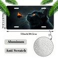 thumbnail image 2 of 1 Pcs 2D Flat License Plate Covers & Frames, Black Cat and Glowing For Decorative Front, Waterproof For Decoration Aluminum License Plate Covers & Frames Cover For Men Women, 12" X 6", 2 of 7