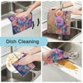 thumbnail image 2 of Yayeee 6 Pack Kitchen Dish Cloths for Washing Dishes Soft Absorbent Microfiber Towels, Light Purple Flowers, 2 of 9